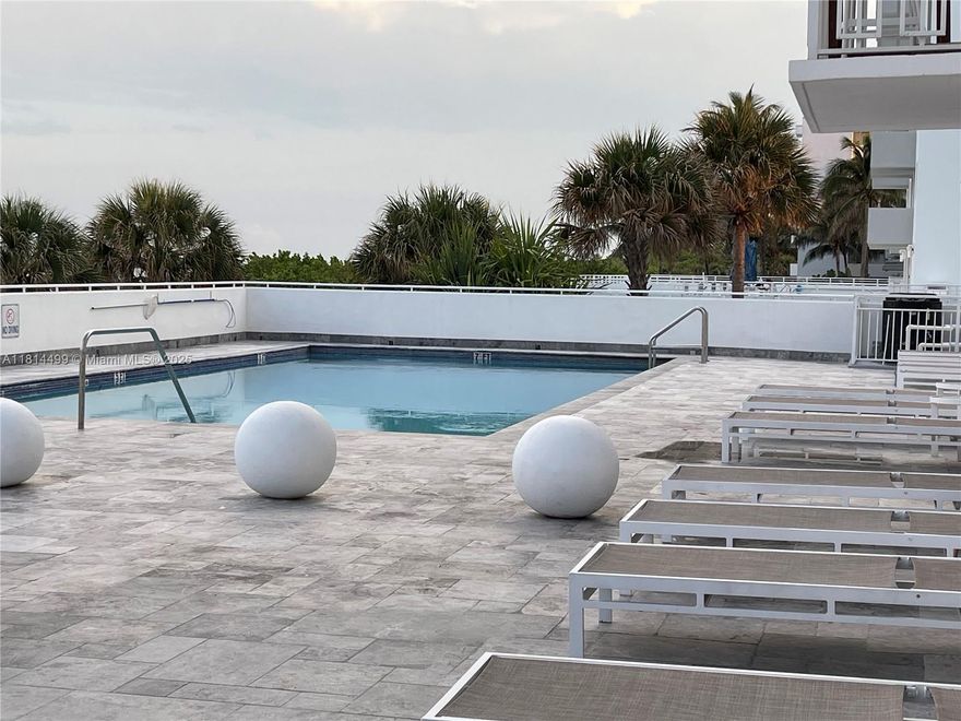 Ocean Front Corner Unit. South Beach Studio in South of Fifth Neighborhood. Unit has ocean views from the balcony. Water, Wifi, Cable, Pest Control included with the rent. Spacious studio with lots of closet space. Open Kitchen with large counter top. Community pool is steps away from the unit. This unit is on the same floor as the pool and amenities. Laundry room on every floor in the building. Plus a Men's Sauna and a Women's Sauna, and Gym (coming soon). No parking but residential registered parking is available on the street. Building is gated. Easy access to the Beach. Walk to restaurants and shopping. Unfurnished. Minimum 12 month lease. Short term leasing is not approved in the building. Pets are not allowed in the building unless it is a registered emotional support animal.