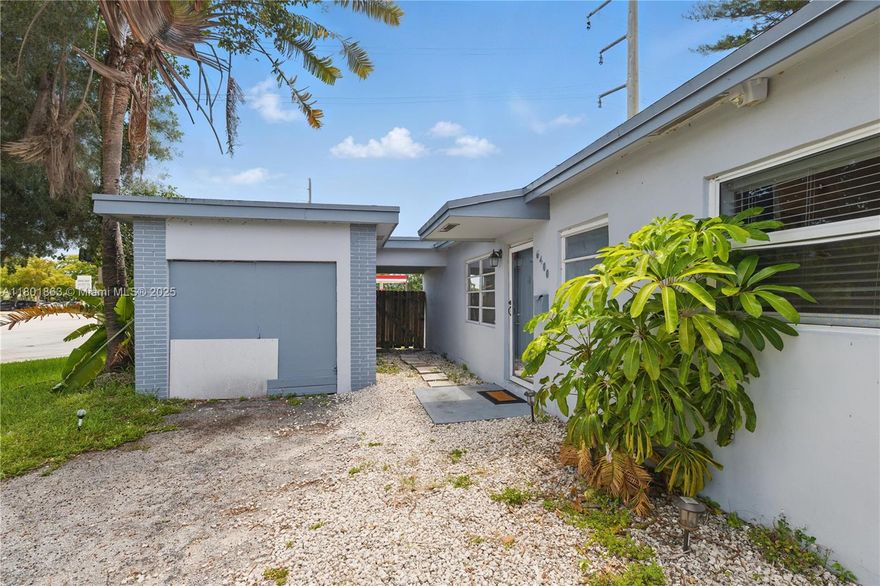 DONT MISS THIS INCREDIBLE OPPORTUNITY to own a single-family home with both residential and commercial potential, featuring with 3 bedrooms 2 bathrooms, along with a separate car garage, spacious backyard, new roof, impact windows and central air conditioning. This property is a corner perfectly located, close to Hard Rock Hotel and Casino - a prime location for living or investment.