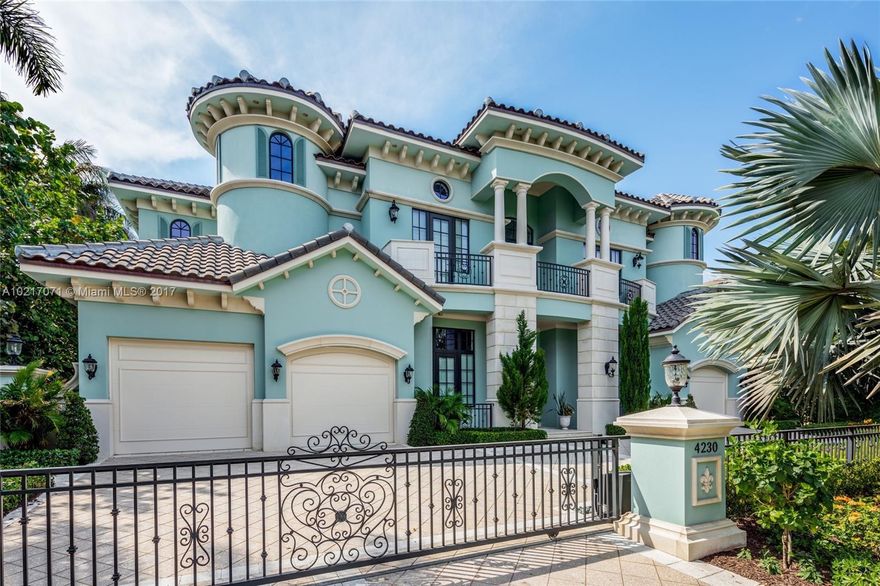 Newly constructed 5 bedroom / 6 bathroom / 2 half bathroom masterpiece on the water in Highland Beach, nestled in between Boca Raton & Delray Beach. This inspirational smart home features electronic gate w/ call box, laundry rooms on each floor, media room, library w/ built-in bookcases, gas fireplace, club room w/ wet bar & much more! Dream gourmet kitchen w/ high end appliances & intricate detailing, finishes, woodwork, cabinetry & more! Voluntary HOA- $200 per year for private beach access w/key entry.