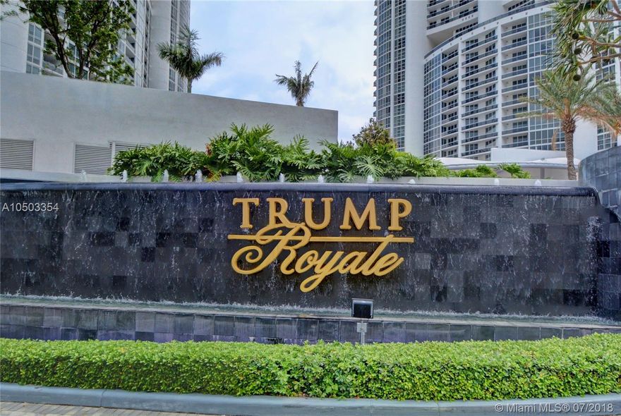 Unbelievably stunning  1/1 & 1/2 at the Luxurious Trump Royal. This balcony, which overlooks the ocean and pool is one of the largest . Fully furnished with upgrades. Turn key ready ,THIS IS A MUST SEE!
