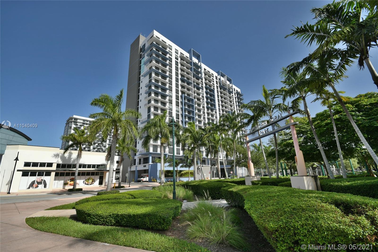 Enjoy the luxurious lifestyle of Downtown Doral, a city within the city of Doral, where you can walk to everything. This beautiful brand-new unit has a modern designed kitchen and bathroom, porcelain floors throughout, and floor to ceiling high impact glass doors. The amenities bring the resort life to your home. Relax on a canopied daybed by the pool, sip wine beneath pergolas draped by tropical flora, or host a birthday party in the event room. Go for a workout at your state-of-the-art fitness facilities, indulge with a massage, or relax in the sauna facilities. Very rarely is the perfect escape right outside your door. With three acres of wide-open green spaces, walking trails, a playground and more across from home, Downtown Doral’s lush public park is designed as your urban oasis.