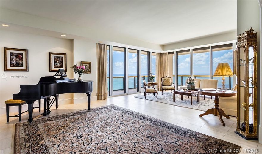 Rarely available 6,170 sf direct oceanfront penthouse with spectacular unobstructed ocean views from every room at the iconic Bal Harbour Tower! A peerless haven of refined oceanfront living, designed with the utmost elegance & class, featuring private el evator entrance, custom hand-carved finishes, coffered ceilings, gourmet Poggenpohl kitchen, maid's quarters, 4 private terraces, & a master suite unparalleled in size. Resort-style amenities w/ world-class service & security. Pool Cabana also for sale!