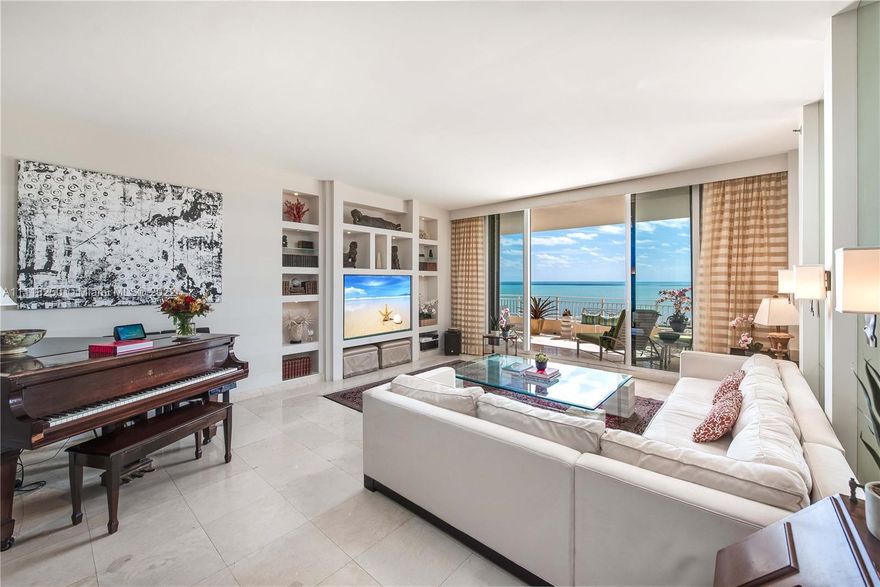 ONE-OF-A-KIND EXCLUSIVE KEY BISCAYNE PENTHOUSE W. MASSIVE PRIVATE ROOFTOP TERRACE AND AMAZING VIEWS OF THE OCEAN, BAY AND DOWNTOWN MIAMI! 1500+ SF entertaining deck, private elevator, 3 BR, 3.5 BA (easily convertible to 5 bedrooms), outdoor jacuzzi + shower/BBQ. Soundproof home theatre.  Open concept floor plan w. 10' ceilings. 24 hour valet/concierge/security. 5 star resort-style amenities. Owners only considering cash offers.  Find yourself in true island paradise!