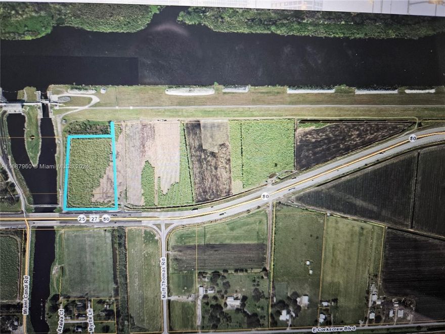 This five-acre property in Palm Beach County is ready for farming and has been petitioned for recreational use. It's located next to John Stretch Memorial Park, offering a variety of potential uses such as setting up an RV resort, restaurant, or cabins. Currently, the property is a sugar cane farm with a healthy cash flow, but the options for development are extensive. Property is located on US 27 with a high traffic area.  Adjacent 27 acres is also available for future growth.  Don't miss out on this great opportunity!!