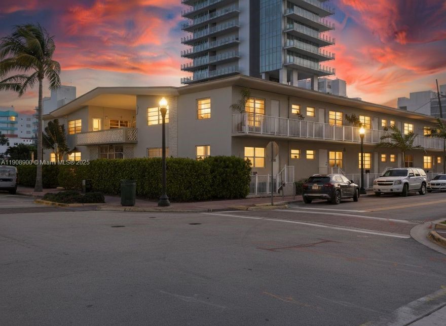 South of Fifth, the sought-after South Beach! Charming European-style, open, garden living. Exclusivity & a private sanctuary to call home. 2 blocks to the beach & South Pointe Park! BEST DEAL for a large 1 BR (600 SFT) with open space for living/dining/office & breakfast bar. Rare in-unit washer/dryer. Secure building with gated entry only. Renovated open kitchen w/ granite counters & backsplash, stainless appliances, & extra large cherry wood cabinets/pantry. Completely updated bath, tile floors throughout, large picture windows, ceiling fan, fresh paint & secure bike rack. Opportunity for one covered parking spot. Cozy, shaded garden area perfect for working from home, entertaining, or just relaxing. Walk and enjoy restaurants and parks. Great for investors, 2nd homes & Pied-A-Terre!