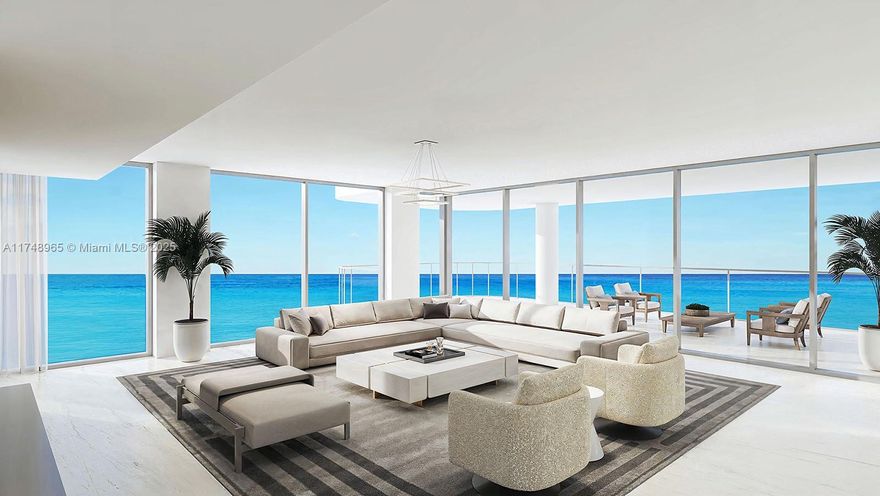 This elegant 10-story boutique building comprised of only 17 residences, provides an unparalleled oceanfront lifestyle with breathtaking sunrise and sunset views.. This residence occupies the south half of the 7th floor and spans 3,831 square feet with private elevator. It features 4 bedrooms, a den, and 4.5 bathrooms, thoughtfully designed to maximize comfort and sophistication. The open floor plan is enhanced by floor-to-ceiling windows allowing for unobstructed ocean views and an abundance of natural light. Ocean 580's amenities include a rooftop deck with two firepits, a spa and an outdoor kitchen. Ocean view fitness center, beachside pool deck, and a private beach complete with loungers. Entertain in the resident party room or billiard room and of 24-hour valet and concierge services.