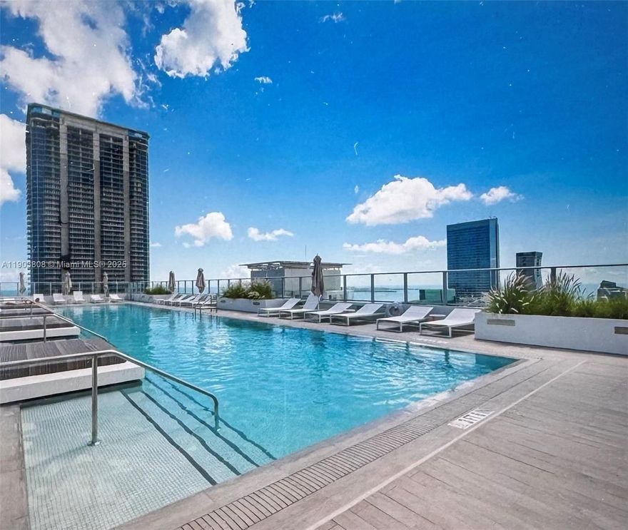 This is a great corner unit at one of best buildings in Brickell. Fantastic amenities , boccee Ball court , Squash court, full service spa.  Indoor and outdoor play areas for kids.  Great pool. Virtual golf simulator, rooftop.  Lounge, yoga/aerobics room.  Running truck and much, much more.
This apartment was converted into a 2/2. Large built in closets, shower doors and beautiful and large balconies.
