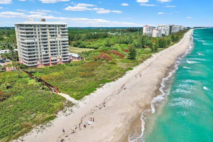 Exclusive and elegant oceanfront corner apartment with breathtaking views of the Atlantic ocean. Sit on the wraparound balcony and relax having lunch or dinner while looking at the waves crushing at the shore from this 7th floor perfect height unit. Unobstructed views from all 3 balconies with no adjacent buildings. Marble floors throughout. Four bedrooms and three and a half bathrooms. The fourth bedroom has closet, custom made privacy curtains and balcony, making it a perfect multi use room.Modern remodeled kitchen with brand new appliances, custom made quartzite countertop and spacious  custom island. The Grand Isle Building stands out as a gem in North Hutchinson Island. W/ only 49 units, an Old Florida style lobby, lush landscape and a serene atmosphere.
