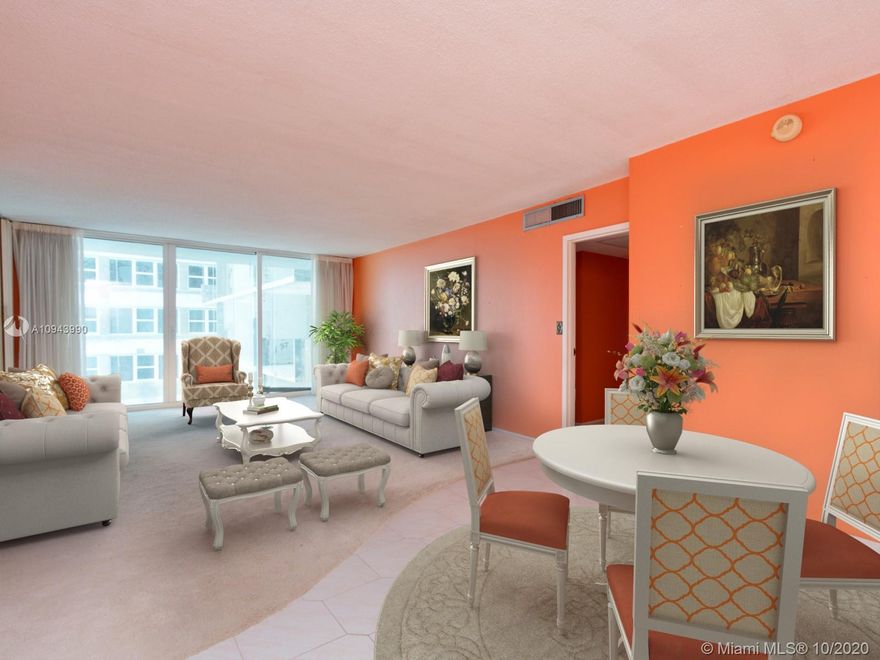 Spacious 2br/2 full bathrooms is priced for quick sale. Beautiful ocean and pool views from your soon to be completed balcony and bedroom windows. Original condition unit is longing for your personal touches. 2nd br is currently used as a den. Impact windows and sliding door. Oceanfront  building boasts opulent lobby and amazing amenities. Building is next door to the new 2000 Ocean with prices starting at $2.8M. Own your piece of paradise for a fraction of the cost!
Some images have been virtually staged to show you the amazing possibilities.