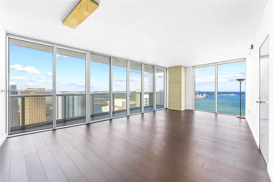 Welcome to the most stunning unobstructed water views toward Fisher Island and Key Biscayne 2bed/2bath + huge den 1650 sq ft corner unit at Icon Brickell. Feature include: rarely available 45th Floor "D" Line -- largest at Icon Brickell and most prestigious, floor to ceiling glass windows, huge terrace, custom Italian doors and closets, custom recessed lighting and switches, dark wood floors and many otherr upgrades. Have access to resort style amenities including: the famous Icon Pool, restaurants, state of the art gym, and live on the waterfront.