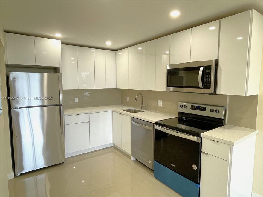1st month + 1 month security to move in. Top floor unit with hurricane impact glass throughout! Remarkable complete renovation of 2 bed/ 2 bath condo. Enclosed community with pool, close to Oletta River State Park, restaurants, and the local City Tennis Center. New Stainless steel appliances, new AC, quartz counter tops, soft close cabinets, recessed LED lighting, tile floors, screened balcony. New everything! Close to 826 highway. Walk across the street to the park and play tennis. Available for immediate occupancy.
