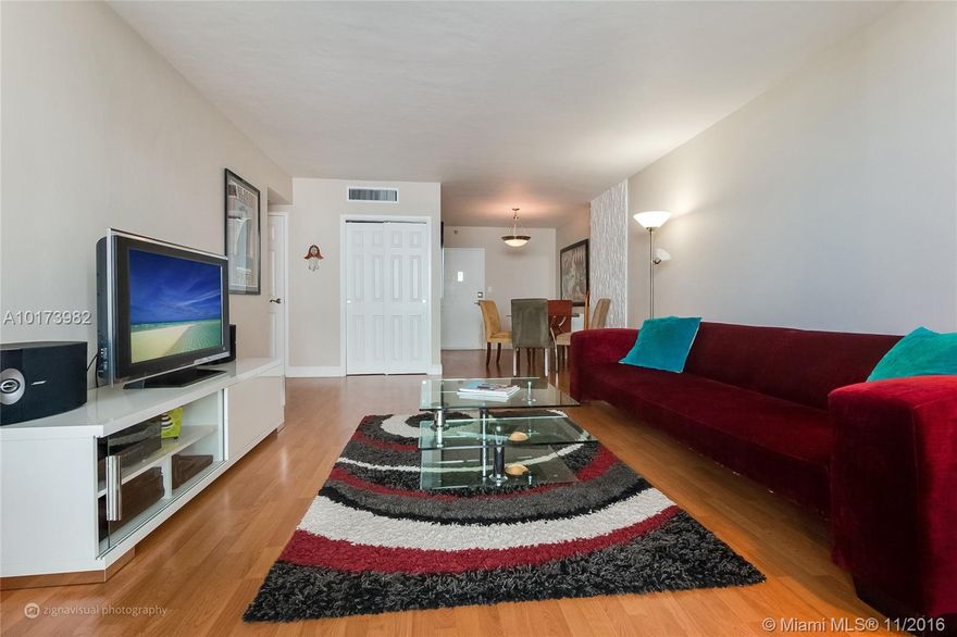 Feel like you are on vacation in this spacious and tastefully furnished 1/1 at The Mirador. With its remodeled bathrm, large bedrm w/ lots of closet space & balcony w/ ocean views to the east & west, this condo is a haven to come home to.  Brand new state-of-the-art gym & pool deck both overlook the bay & a convenience store in the lobby makes it easy to enjoy a staycation! Valet parking spot, water, and cable included. Peaceful yet modern building with nightlife nearby!