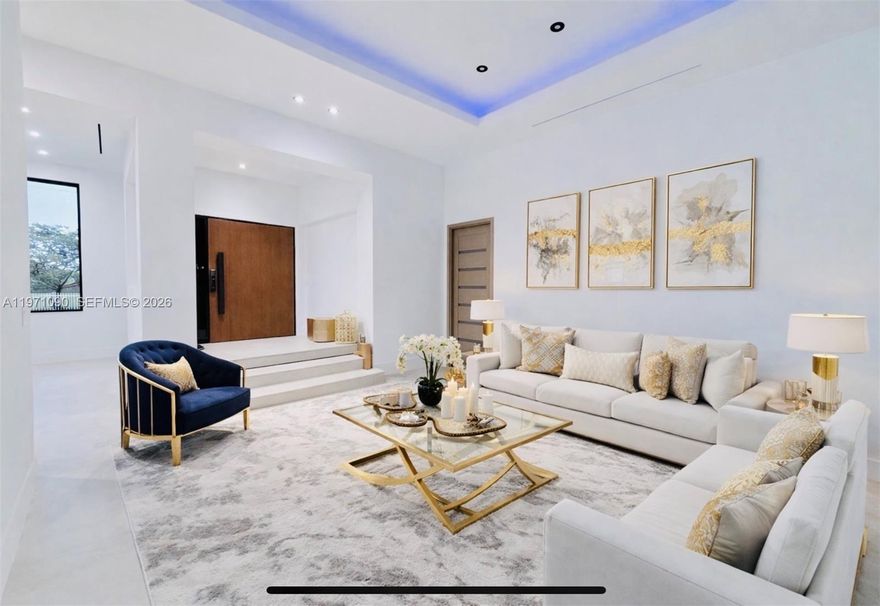 Modern Miami Single Family House. Enjoy luxury features in this beautifully designed house. Large lot and Interior sq ft area with 5 bedrooms 3.5 baths and 2 cars Garage + New Pool. Solid build with attention to details in every aspect. Large 40x20 ft heated pool, w/ salt system with lots of entertainment area and a spa / hydromassage for 8 people. New Impact Windows and doors. If you like quality and modern style and are looking for lot of interior and exterior space for your property, this is your opportunity. The kitchen is very big and modern. Installed 48x48 Spanish tile flooring this one level house with No HOA and located in one of the most desirable neighborhoods in the area. Driveway fits easily 10+ cars.  Owner Agent