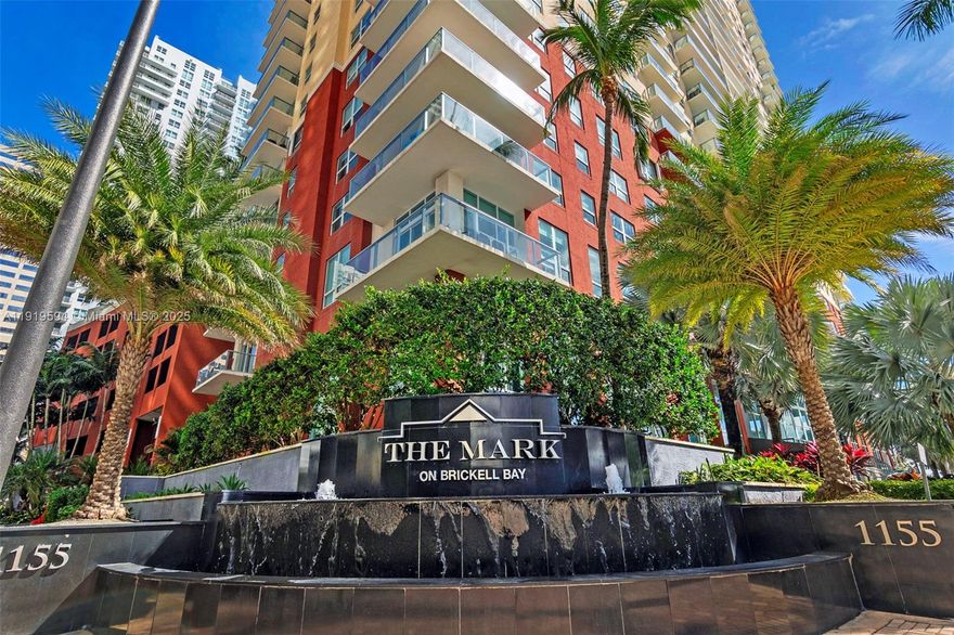 Experience luxury living at The Mark at Brickell Bay, a premier oceanfront tower in Brickell. This fully furnished 2 bedroom, 2 bathroom corner unit condo is ready for immediate move-in. Featuring unique high ceilings, a spacious split floor plan & a fully equipped kitchen with white wood cabinetry, granite countertops & stainless steel appliances. Enjoy the convenience of in-unit laundry & elegant modern furnishings. Wrap-around balcony with stunning city views. 1 assigned space & valet service included. Water, cable & internet are also covered. The building offers top-notch amenities including a fitness center, oceanfront pool, jacuzzi, BBQ area, cabanas, tennis & racquetball courts, as well as a convenient mini-market & on-site restaurant. Just steps away from upscale dining & shopping.
