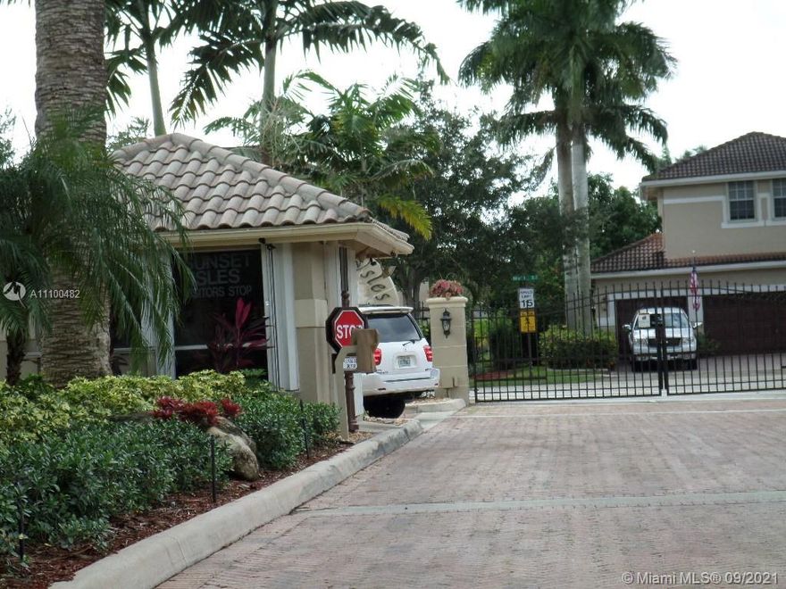 Well kept 4 bedroom, 4 bath, 2 car garage, single family home. Open kitchen, granite countertops, large master bedroom with walk in closet, a lot of natural light, spacious backyard with a pool and view of the pond/interior lake. Located in exclusive gated community in west Pembroke Pines in the Silver Lakes area. A grade schools. MUST see.