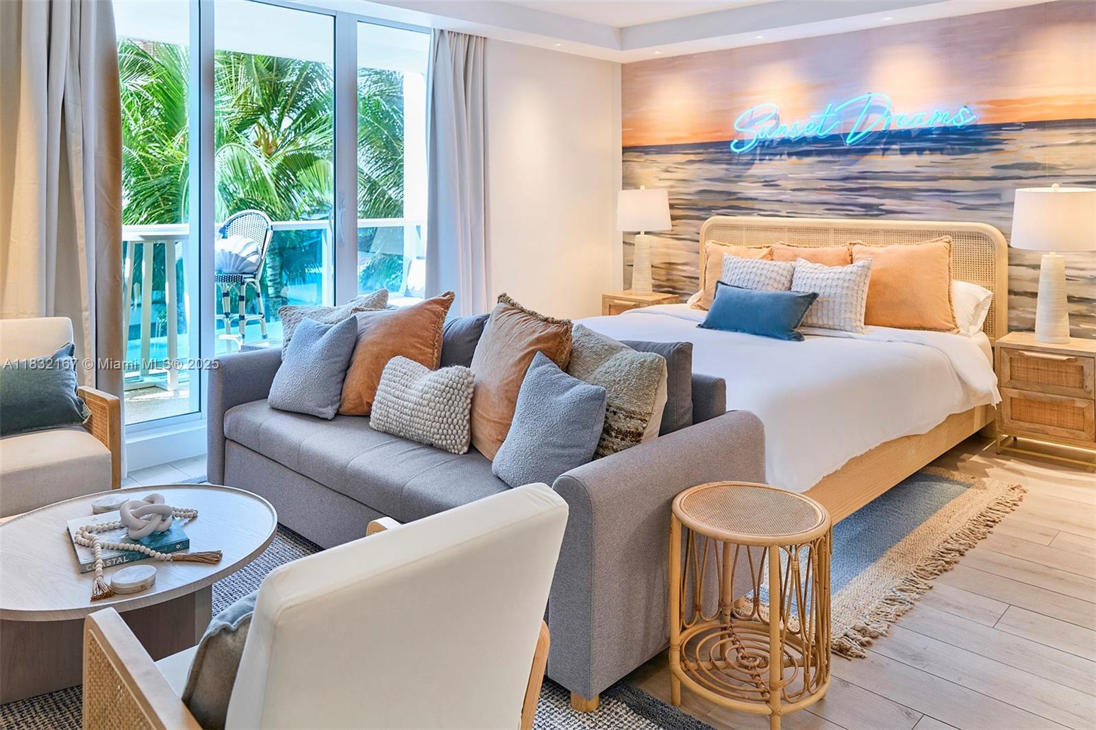 Roney Palace sits oceanfront & in the lap of luxury. Located just between the 1 Hotel & the W, Roney Palace is a
well-to-do serviced apartment building, separate from, but sharing some amenities with the 1 Hotel & Homes. Located steps from the beach, this studio makes for a perfect extended getaway. The pool and beach scene are fantastic places to enjoy your time while staying in this private residence.