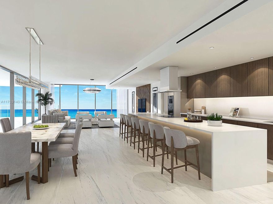This elegant 10-story boutique building comprised of only 17 residences, provides an unparalleled oceanfront lifestyle with breathtaking sunrise and sunset views.. This residence occupies the south half of the 7th floor and spans 3,688 square feet with private elevator. It features 4 bedrooms, a den, and 4.5 bathrooms, thoughtfully designed to maximize comfort and sophistication. The open floor plan is enhanced by floor-to-ceiling windows allowing for unobstructed ocean views and an abundance of natural light. Ocean 580's amenities include a rooftop deck with two firepits, a spa and an outdoor kitchen. Ocean view fitness center, beachside pool deck, and a private beach complete with loungers. Entertain in the resident party room or billiard room and of 24-hour valet and concierge services.