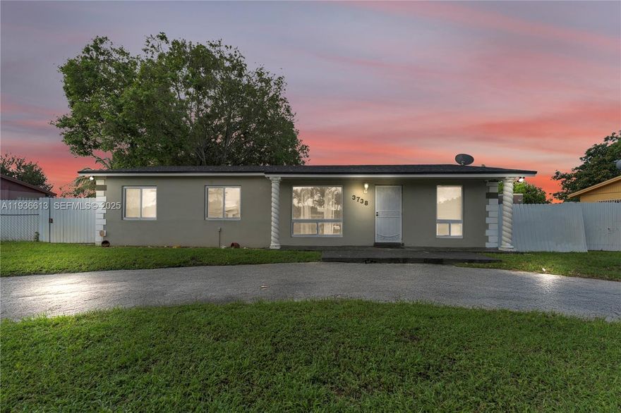 $10k towards closing costs (with full price offer). BRAND NEW ROOF 6 months old, Water Heater 1 Yr, brand new electrical panel, AC 7 yrs, ensuring peace of mind, and a versatile floor plan ready for your personal touch. Spacious 4-Bedroom 1.5 Bath in the Heart of Miami Gardens! Welcome to this charming single-family home located just minutes from Hard Rock Stadium, entertainment, and endless shopping & dining options. This residence offers both comfort & convenience. Step inside to find a huge Florida room perfect for relaxing or entertaining, & large laundry room that adds extra functionality. The home sits on a generous lot with a huge front & backyard, complete with a sprinkler system & plenty of room for outdoor living, gatherings, or even parking your boat. Don’t miss this opportunity to own a spacious property in a prime location with so much potential!