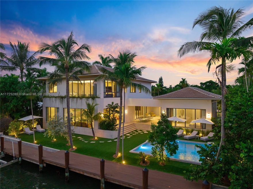 New construction, completed in 2023, offering the utmost in luxury and comfort. Boasting seven spacious bedroom suites and seven bathrooms, this home ensures ample space for family and guests. One of the seven bedrooms is located in a connected guest house, providing privacy and convenience. Inside, you'll find a beautifully designed living room, dining room, and family room, perfect for relaxing and entertaining. For outdoor dining and entertaining, there is an additional dining room. Each bedroom and the family room are equipped with televisions for your entertainment, and a laundry room. The outdoor amenities are truly exceptional, featuring a refreshing pool and relaxing hot tub, an outdoor kitchen for culinary delights, and a massive covered terrace with yet another outdoor kitchen.