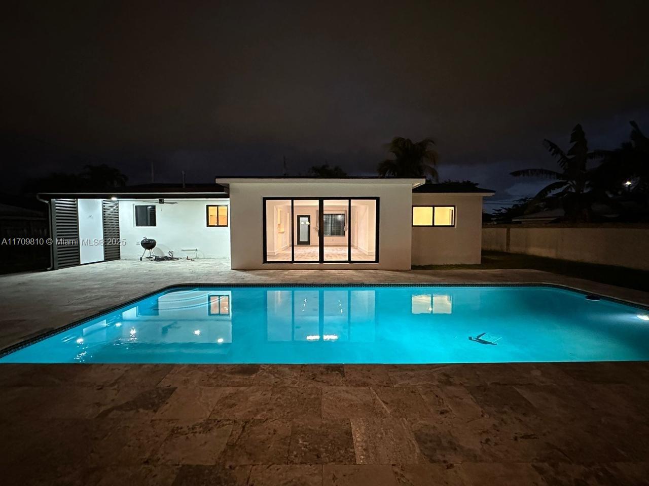 BEST SCHOOLS!! This 1950's classic was remodeled to 2025 expectations. This house is bright and light. This is your opportunity to live in the most desirable gated condo in Aventura. Split bedroom plan. Both bathrooms feature glass enclosures and modern finishes. Kitchen is a well equipped, galley style kitchen with stainless steel appliances. Separate laundry room plus additional storage area. Master bedroom is large for the neighborhood with a large walk-in closet. Pool area features a large cool-deck. Rear yard still has some grass to enjoy. Fully fenced yard. Close to I-95 and Biscayne Blvd. Modern high end bathrooms.Walking distance to houses of worship, park and schools. Gated community.