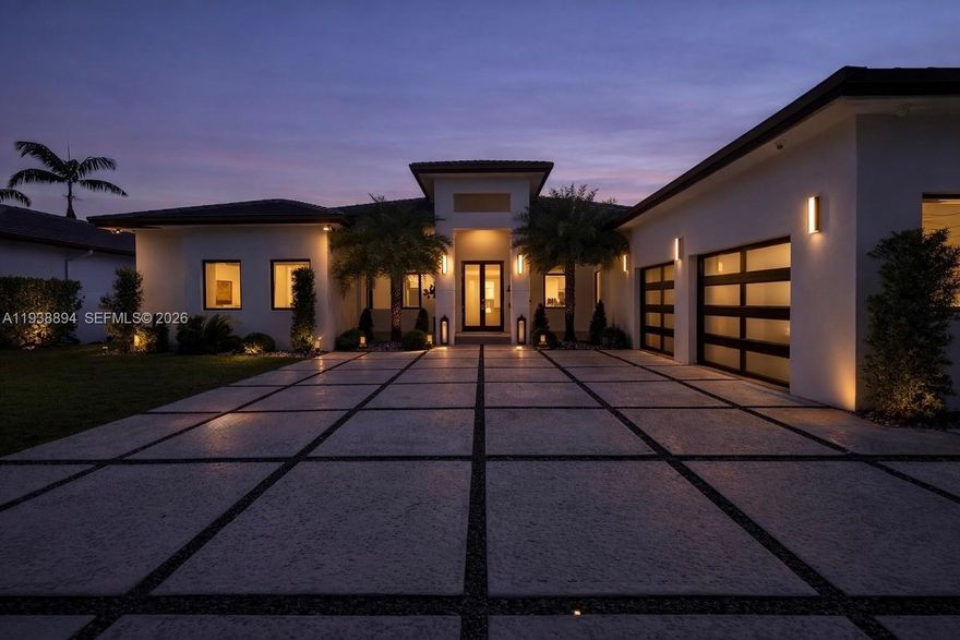 Welcome to your private, gated luxury retreat. Completed in 2021, this modern contemporary residence delivers a refined living experience defined by thoughtful design, quality craftsmanship, and timeless elegance. The expansive open-concept layout offers five bedrooms and five bathrooms, carefully curated to balance comfort, privacy, and functionality.
The heart of the home is a chef’s kitchen featuring premium Thermador appliances, sleek custom cabinetry, and sophisticated finishes ideal for both entertaining and everyday living. The primary suite is a serene sanctuary, complete with a spa-inspired ensuite designed for rest and renewal.
Outdoors, the property transforms into a true oasis with a private pool and spa, covered patio for effortless indoor-outdoor living, and a custom pergola perfect for hosting or unwinding in style. Interior highlights include custom-built closets, vaulted ceilings, marble flooring throughout, and high-impact windows and doors that flood the home with natural light while enhancing security.
A rare opportunity to experience modern Miami luxury at its finest. Welcome home