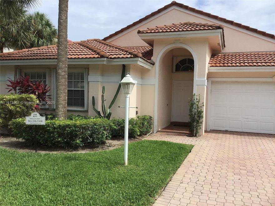 Gated community (Maple Isle) in Jupiter.  located minutes to pristine beaches, recreational facilities, A-rated schools, restaurants, golf courses, I-95, The Florida Turnpike and just 20 minutes to the Palm Beach International Airport.  This 4 bedroom (split plan), 2 bath, 2 car garage is immaculate, new luxury vinyl tile, new HVAC system, ceiling fans, SS appliances, freshly painted and a fully fenced tropical backyard.  Accordion hurricane shutters, community pool and gated entrance.  ONE SMALL PET UNDER 20 LBS WILL BE CONSIDERED.  Credit worthiness is a priority. HOA approval is required.  Annual lease only includes basic cable, community pool and landscaping.