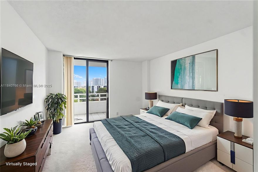 Spacious condo ideally located inside the exclusive Turnberry Golf Course in the heart of Aventura. This split floorplan features two primary bedrooms with ensuite bathrooms, a semi-open kitchen, and a large private balcony with direct views of the golf course. Hurricane shutters throughout. Enjoy resort-style amenities including pool, tennis, sauna, gym, 24/7 security, ample parking, and beautifully remodeled common areas. Just minutes to Aventura Mall, houses of worship, and the convenient Turnberry Circle walking path. Close distance to two international airports, shops, restaurants, recreational parks, and more!