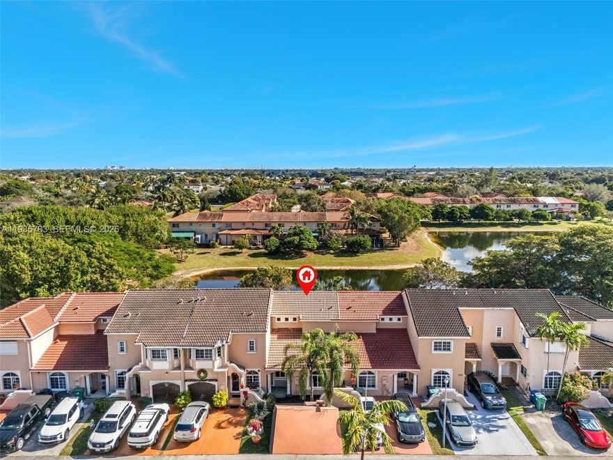 Located in the gated community of Caribe Lakes, this beautiful 2-bedroom, 2-bathroom home with an additional den offers a functional and inviting layout. The master suite is located upstairs, while the second bedroom is conveniently situated on the first floor; both feature walk-in closets.
The home includes a separate laundry room equipped with a full-size washer and dryer, as well as an open-concept kitchen enhanced by high ceilings, creating a bright and spacious living area.
Enjoy the screened-in terrace, perfect for relaxing, along with a two-car driveway and ample guest parking within the community.