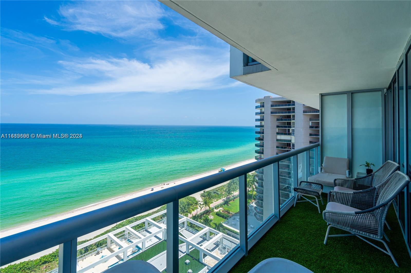 Introducing the ultimate luxury living experience in the Carillon South Tower: a stunning flow-through unit that redefines coastal elegance.
This exquisite NE corner unit boasts breathtaking direct ocean views alongside expansive vistas of the intracoastal, offering a serene backdrop for your everyday life. Step outside to enjoy the best of both worlds with spacious balconies perfect for sunrise coffee or sunset cocktails. Inside, the unit exudes modern sophistication with gleaming white wood flooring, sleek Italian-made cabinetry, and top-of-the-line Miele and Sub-Zero appliances in the gourmet kitchen.
As a Resident of the Carillon you will enjoy a state-of-the-art fitness center, swimming pools, spa and a variety of wellness programs.