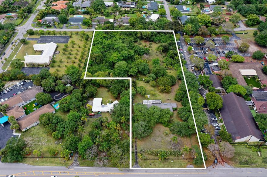 ATTENTIONS BUILDERS!!! 3.82 ACRES!!! Fantastic location! This property fronts SW 112 Street and runs all the way to SW 110 Street. There is currently a home on the property that is in disrepair and most likely needs to be taken down. Build several homes or build your dream estate! VERY rare opportunity in a very desirable location!
*** Please Note; the property outlines on the aerial photos are for estimated purposes only. Please refer to the most recent survey for the more accurate property lines. ***