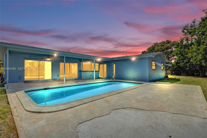 Great opportunity in a prime Sunrise location. This 4-bedroom, 2-bath pool home sits on an oversized 13,410 sq ft corner lot and features a circular driveway with additional outdoor space and privacy. The home offers a spacious layout with solid bones and is ready for its next owner to add their personal touches and cosmetic updates. Major components have already been addressed with a newer roof and a 2023 water heater, providing peace of mind on key items. The backyard includes a pool and generous yard space perfect for entertaining or creating your own outdoor retreat. No HOA. Ideally located near Sawgrass Expressway, I-595, Sawgrass Mills Mall, parks, shopping, and dining.