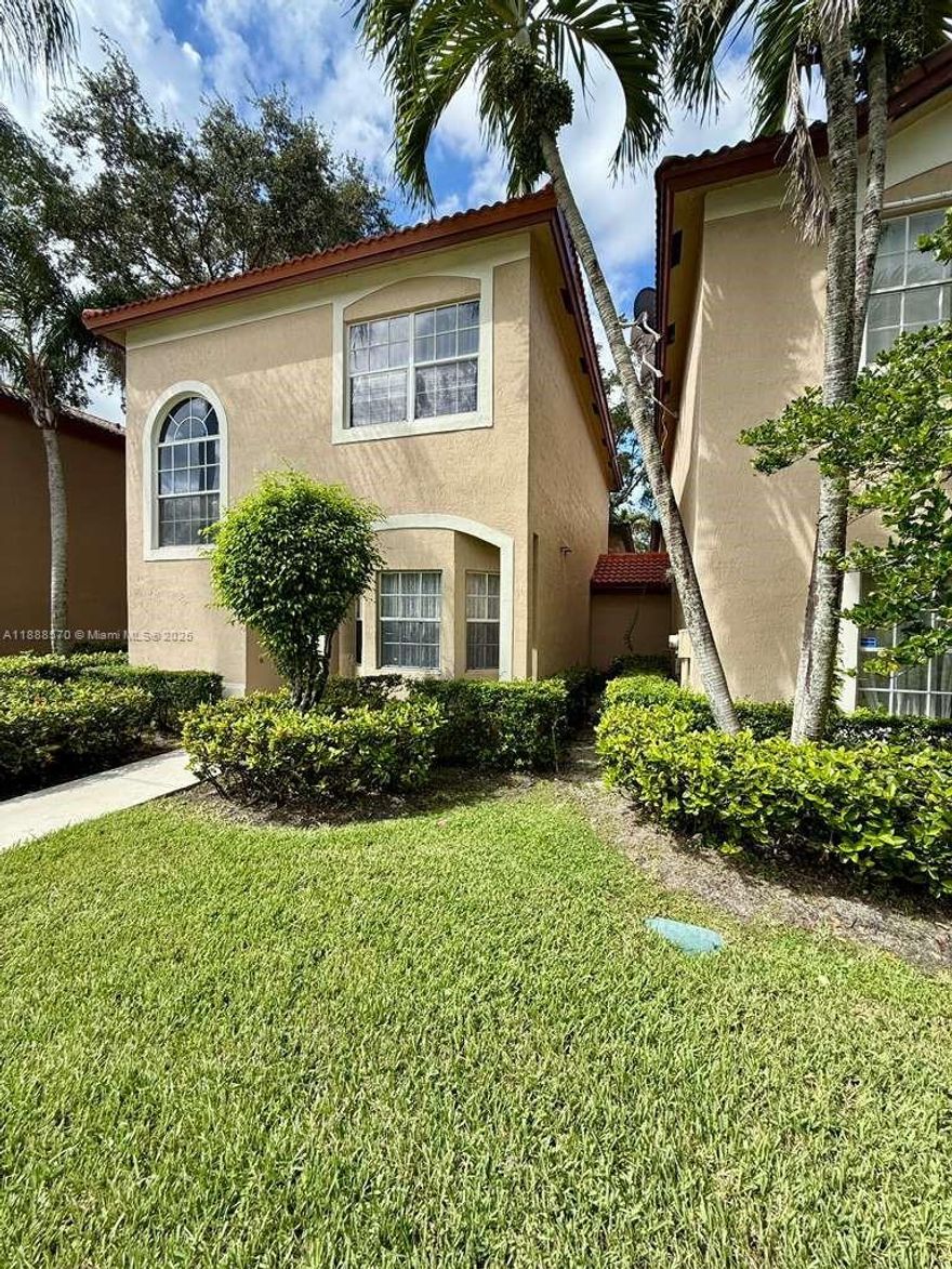 Discover this stunning  home in an excellent location! with 3  bedrooms, 2.5 baths, perfect for families or professionals. Convenience of two side by side parking spots right in front for easy access.

Situated in a gated community with 24/7 security, you'll feel safe and secure all times. The property is nestled in A+ school districts ideal for families looking to provide their children with top-notch education. 

Don’t miss  this fantastic home with Open and bright layout with new appliances, Private backyard for outdoor bbq  Walking distance to parks, close to Shopping Center, and Dinning Safe, family-friendly neighborhood in one of Weston's most south-after communities! Contact us today Carmen @ 954-326-1898  to schedule a viewing and make this townhouse your new home sweet home