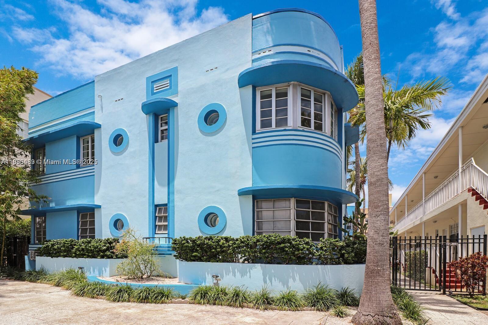 Art Deco Beauty! Walking distance to the beach, Lincoln Road & Espanola Way. Perfect as an investment! Currently rented for $2000, fully furnished. Gated community, unit is on ground floor with some elevation and has laundry on site. SPACIOUS studio feels like a 1 bedroom! Original wood floors in great condition, murphy bed in living room, separate dining room, 3 closets, updated bathroom plus super cute kitchen with gas stove. Extra special feature!!..."condo yard" space.