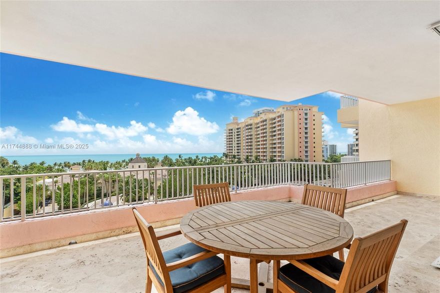 DIRECT OCEAN, BAY, SUNSET & MIAMI SKYLINE VIEWS!   Two Floor Unit Offers 4 Bedrooms, 5 Bathrooms, Family Room, HUGE LIVING ROOM & Four LARGE TERRACES!     Living/Dining/Kitchen & Guest Bedroom On 7th Floor, 3 Bedrooms, 3 Bathrooms & Family Room On The 8th Floor!   SPECTACULAR LOCATION!   4 Assigned, Covered Parking Spaces And Two Storage Bins.