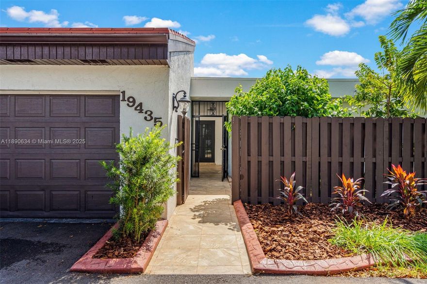 Charming single-family home offering 2,069 sq.ft. of living space with a desirable 2-car garage & stunning views of the golf course.Step inside to find an inviting open courtyard entry, for a welcoming first impression.The heart of the home features a remodeled kitchen with modern finishes and a beautifully updated second bathroom, while the primary suite bath remains in its original but well-maintained condition, providing an opportunity for personal customization.
Upgraded impact-rated doors in select areas and shutters throughout for added peace of mind. The tiled backyard ensures low-maintenance living, allowing you to spend more time relaxing and taking in the serene golf course views.Enjoy community amenities including basketball, tennis, & pickleball courts for an active lifestyle.