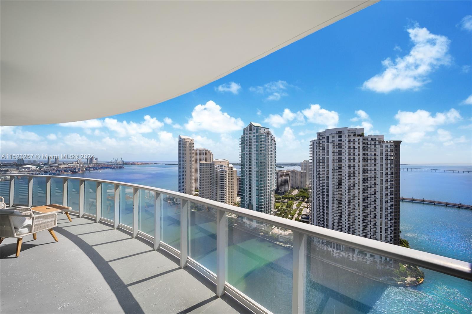 Fully furnished 2 bedroom / 2 bathroom with an expansive terrace available for move-in. Unobstructed and breathtaking bay views from every room. The residence features a wood floor open kitchen-living room concept with granite countertops and top-of-the-line appliances. Tile floors with floor-to-ceiling windows and three large walk-in closets. Prime Location. Met1 Tower is located in the heart of downtown w/ luxury amenities-fitness center, Pool, Hot Tub & Spa, billiard room, business center, kid’s playroom, 24-hour front desk, valet parking, and restaurant on site. Within walking distance from Whole Foods, Silver Spot Cinema, Metro-mover, Miami Heat Arena, Restaurants, Brickell City Centre, and much more.