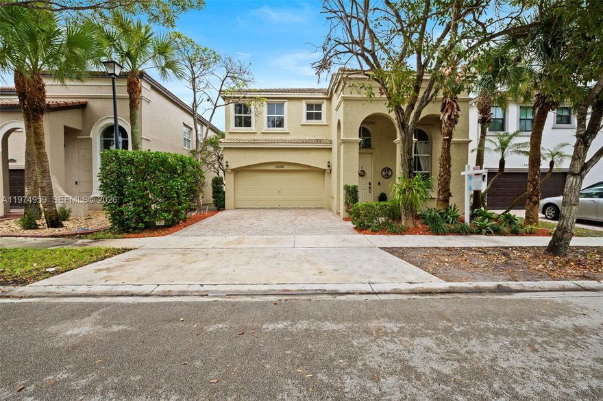 Welcome to this impeccably maintained two-story home offering comfort, style, and an unbeatable location. Featuring 3 spacious bedrooms plus a versatile den (optional 4th bedroom), this residence showcases a modern interior with elegant flooring throughout and a beautifully designed kitchen complete with a central island—perfect for entertaining. Enjoy privacy with no rear neighbors and a fully fenced yard, along with a paved patio ideal for outdoor relaxation. A 2-car garage adds convenience, while the home’s prime location places you just minutes from major highways, shopping, and places of worship. Situated in a community with top-rated schools and resort-style amenities—including a pool with waterfall, spa, clubhouse, gym, and event room—this home truly has it all.