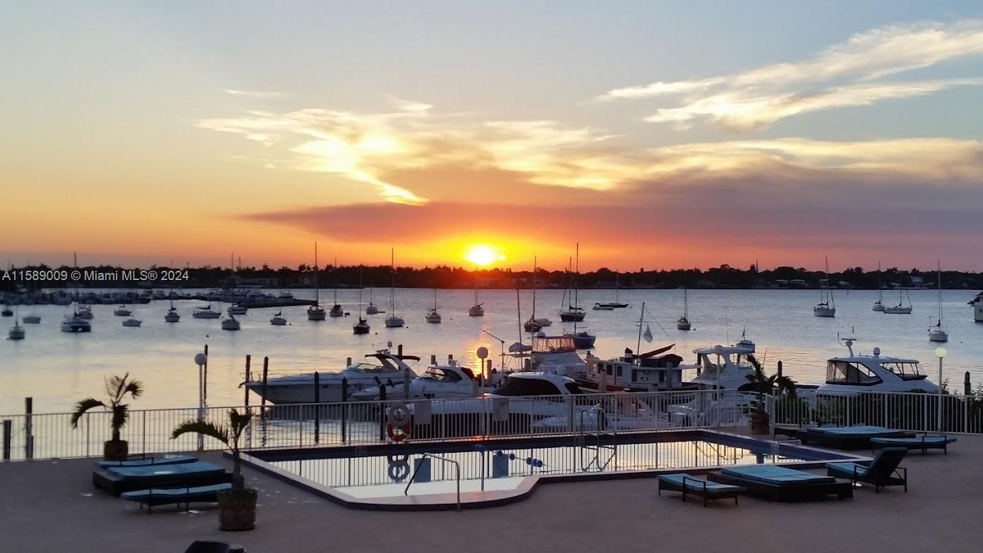 Beautifully renovated studio with magnificent view of Biscayne Bay in great tropical location..
INCREDIBLE SUNSETS. Short term rentals are allowed and you can get on a waiting list for Airbnb approvals from the building. Only 3 miles to the ocean. Come be a part of the booming North Bay Village, where a new Publix is coming soon. Easy to show. “Application for short term approval by City attached.”