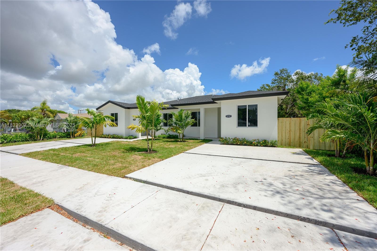 Brand new construction duplex featuring 4 bedrooms and 3 bathrooms on each side. This modern design offers open-concept living, waterfall peninsula countertops, spacious master suites, and impact-resistant windows and doors. Enjoy a large backyard, ample driveway parking, and high-end finishes throughout. Ideal opportunity to live in one unit and rent the other. Conveniently located near the Turnpike, top-rated schools, shopping centers, and Black Point Marina. Don’t miss this versatile, income-producing property! Separate water and electric meters. Each unit includes in-law quarters with a sink, under-cabinet fridge, and private bathroom.
