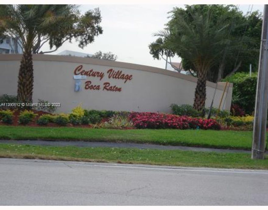 Spacious bright unit at Century Village Boca Raton. Screened patio, 1 parking spot assigned. Elevator and laundry facilities Century Village offers fantastic amenities: tennis courts, fitness center, billiard room, pools, bus service,theater, and many more.