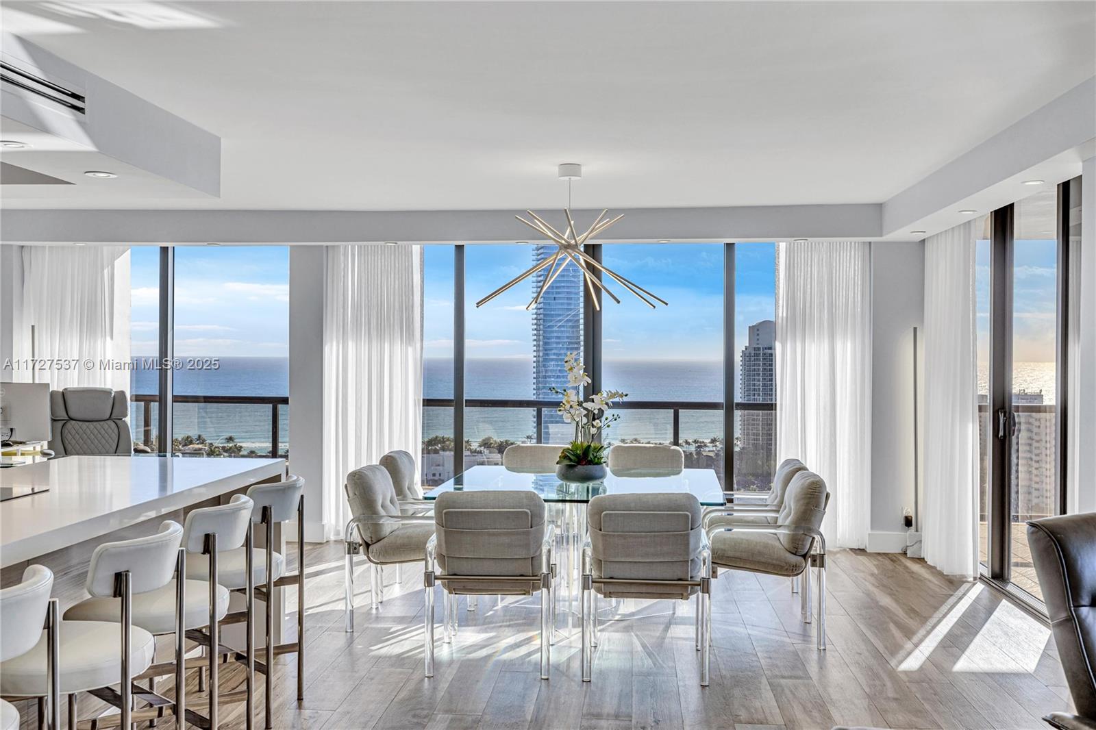 Discover the coveted K-line residence, a spacious 1,900+ sq. ft. 2-bedroom, 2-bathroom home with breathtaking ocean and intracoastal views. Enjoy an expansive wraparound balcony perfect for entertaining or relaxing al fresco. This turn-key gem features a dining area, impact windows and doors, a new AC unit, high-end finishes, and top-of-the-line appliances for ultimate comfort. Located near Aventura Charter Schools, steps from Safra and local synagogues, and minutes from the beach, top restaurants, cafés, and Aventura Mall. The building offers resort-style amenities, including a state-of-the-art gym, a luxurious pool, and more. With all assessments fully paid, this move-in-ready home is an opportunity you don’t want to miss!
