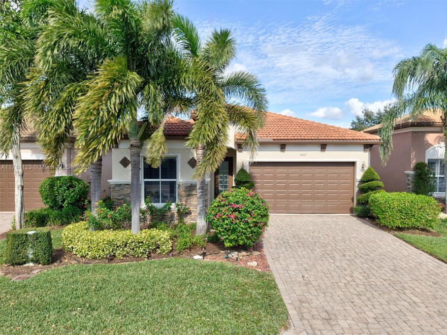 Impeccably Maintained 2 Bed+Den, 2.5 Bath ***PORTOFINO MODEL*** in Sought After Ponte Vecchio at Villaggio Reserve. Features an Inviting Floor Plan, Upgraded Kitchen, Shaker Cabinetry, Granite Counters, Stainless Steel Appliances, Double Oven, Large Island/Serving Bar, Spacious Master Suite, Walk-in California Closets, Dual Vanities, Glass Shower Enclosure, Soaking Tub, Coffered Ceilings, Custom Millwork, Modern Lighting, Neural Tile Flooring, NEW 2025 A/C ***IMPACT WINDOWS & DOORS*** Extended Screened-in Lanai w/Covered Northern Exposure, Private Backyard, Tropical Landscaping. Resort Style Clubhouse & Cafe Al Fresco (Breakfast & Lunch Daily, Dinner Tuesdays): Ballroom, Fitness Center, Pools, Spa, Tennis, Pickleball, Bocce and Activities Galore. WALKING DISTANCE TO RESTAURANTS & SHOPPING.
