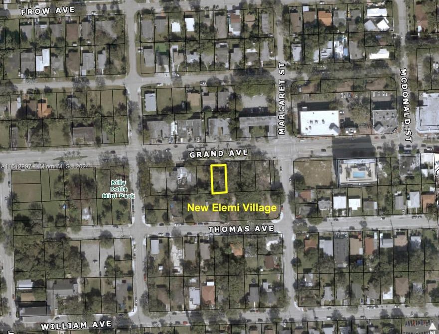 Fantastic opportunity to build up to 5 stories mixed use.  Great up and coming neighborhood in front of the new and  luxury townhomes and flats behind called: "Elemi at Grove Village".  Walking distance to everything in Coconut Grove.