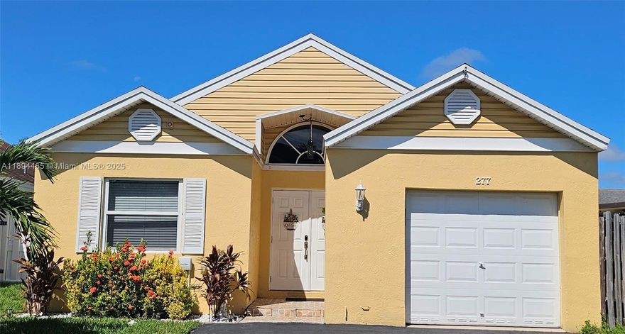 Welcome to the desirable community of Hampton Lakes. Cozy one story 3 bed/2 baths features a renovated kitchen & granite countertops. Beautiful porcelain flooring in all living areas w/ renovated bathrooms. Large fence Backyard. Front windows are high impact and all remaining doors and windows with accordions shutters. Top-rated schools. Just a few minutes from to 1-75 & 595 highways. Walking distance to supermarkets, dining options and main convenient stores. Just across from the amazing Markham Park. Monthly rent includes lawn maintenance.