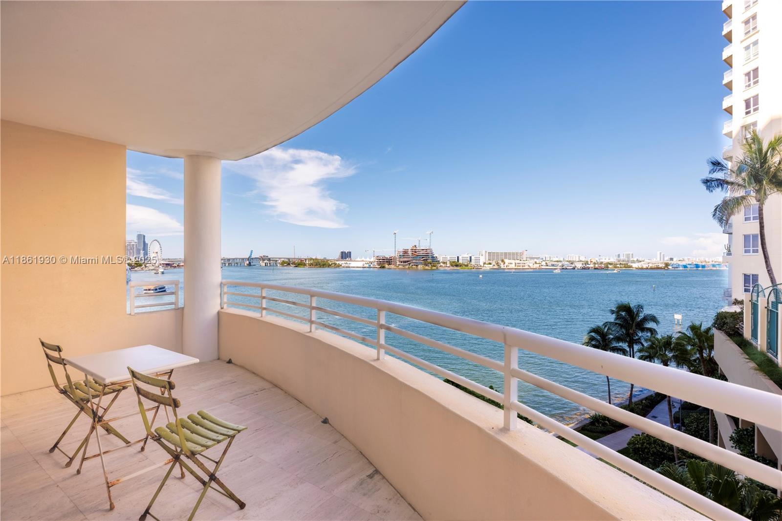 Fabulous Views of the bay, bright and large unit at One Tequesta Point.
Oversized wraparound balcony, marble floors throughout living area and woods floors in bedrooms. Available September 16