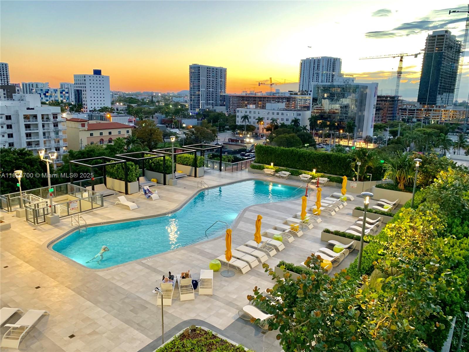 Gorgeous new furnished unit available for seasonal or yearly. New construction in Paraiso District, close to Design District, Midtown, Wynwood area. Excellent unit 2 bedrooms, 2 bathrooms, balcony, built in walking closets bosh appliances, roller shades, and blackout in all windows. Heated rooftop pool, billiard room, tennis court, and more! AVAILABLE NOW!! Can be rented seasonally. 1-3 Months: $6,000/m. 4-6 Months: $5,000 6-11 Months: $4,500/m.