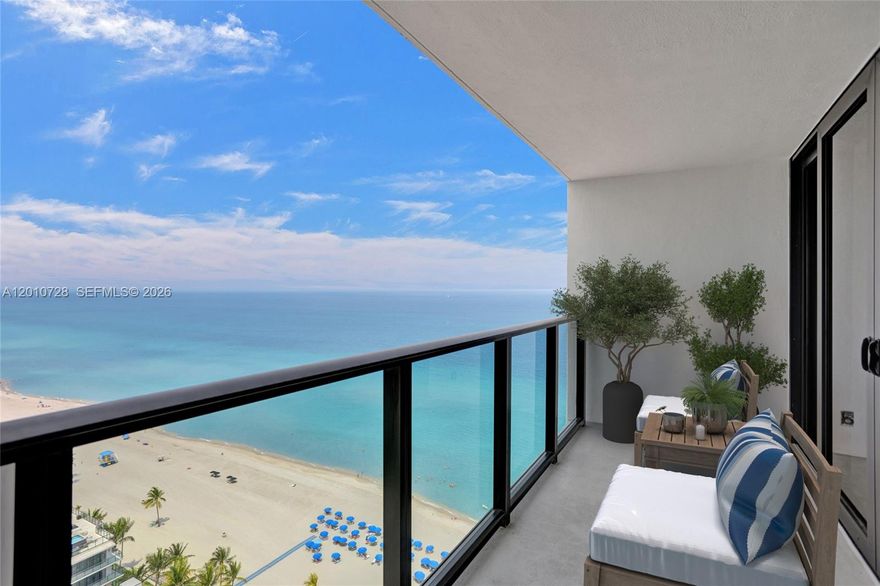 Welcome to this newly remodeled Beachfront condo, offering breathtaking ocean views. This luxurious residence features a modern open kitchen, perfect for entertaining, and spacious walk-in closets that provide ample storage. The unit is equipped with hurricane-proof windows, ensuring your safety and peace of mind. Enjoy resort-style amenities: 2 pools, 2 gyms, Beach services, and an on-site restaurant. The vibrant community is located just a short stroll from the famous Hollywood Boardwalk, where you can indulge in shopping, restaurants, live music, and free beach concerts. The condo is conveniently located just minutes from FLL Airport, Aventura Mall, and Gulfstream Village.