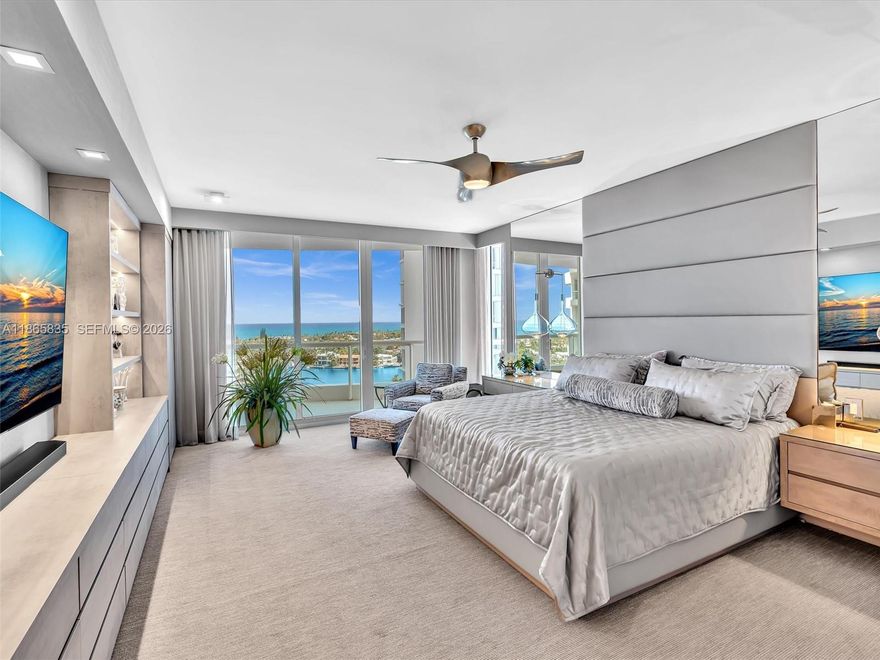 LUXURY LIVING AT ITS FINEST –Arrive. Unpack. Live. Private elevator entrance designed by the renowned Steven G. This turnkey masterpiece blends elegance & comfort with unobstructed ocean & Intracoastal views that flow from the living  & dining areas to the gourmet kitchen & bedrooms. The master suite offers dual custom walk-ins & a spa-inspired bath with a steam shower, Jacuzzi, & double-sink vanity. The chef’s kitchen features Italian cabinetry, quartz countertops, Sub-Zero, Wolf appliances, and a wine cooler. Sophisticated finishes include redesigned bathrooms, porcelain floors, smart-home automation, custom built-ins, LED lighting, and remote blinds. This 3 Bed 3.5-bath home is a statement of refinement in a 5-star amenity building. Bring your vision of luxury to life in this exquisite residence.