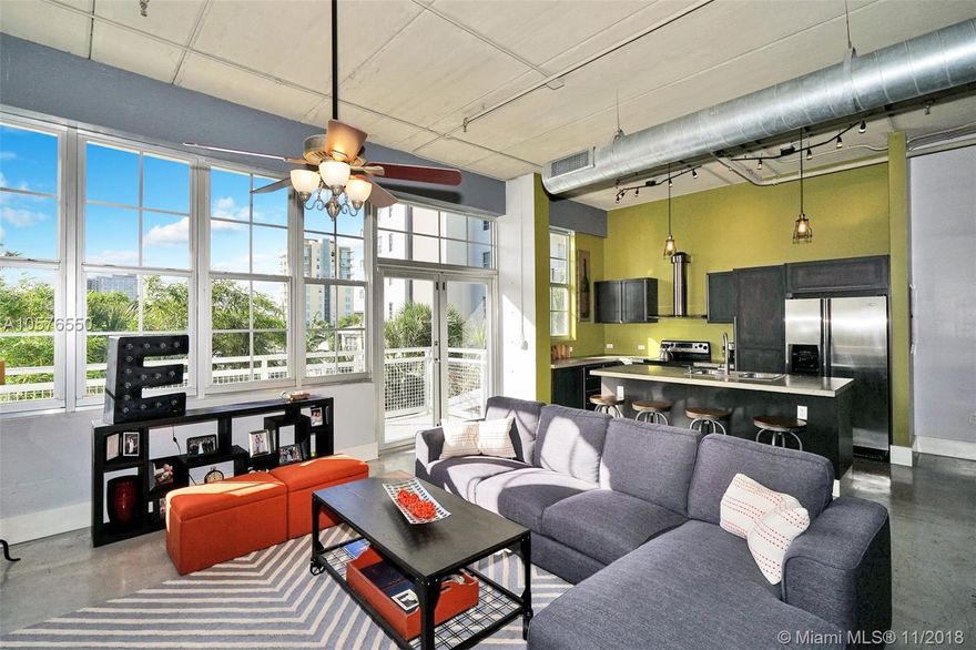 Avenue Lofts brings you the finest loft style living in the downtown area.  Large open space with concrete floors, washer/dryer, barn door for separation of the bedroom/closet/bath.  The community has a roof-top pool and a gym with views of downtown Fort Lauderdale and covered parking.