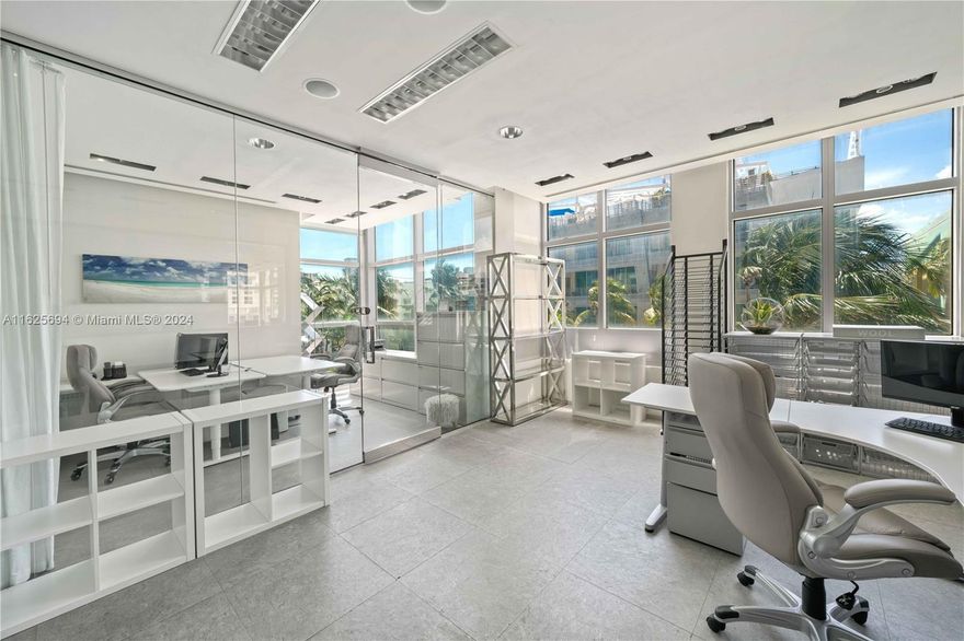 Prime office space at the Shoppes of Il Villaggio on Ocean Drive in the heart of Miami Beach. Where luxury meets functionality, this exceptional space spans 2,125 interior square feet, offering a modern, open floor plan designed to accommodate a variety of business needs. It boasts a sleek kitchenette and large windows that flood the space with natural light, providing stunning views of vibrant Ocean Drive. Situated in a prime location, this office space combines convenience with elegance, making it an ideal choice for businesses seeking a prestigious address in Miami Beach.